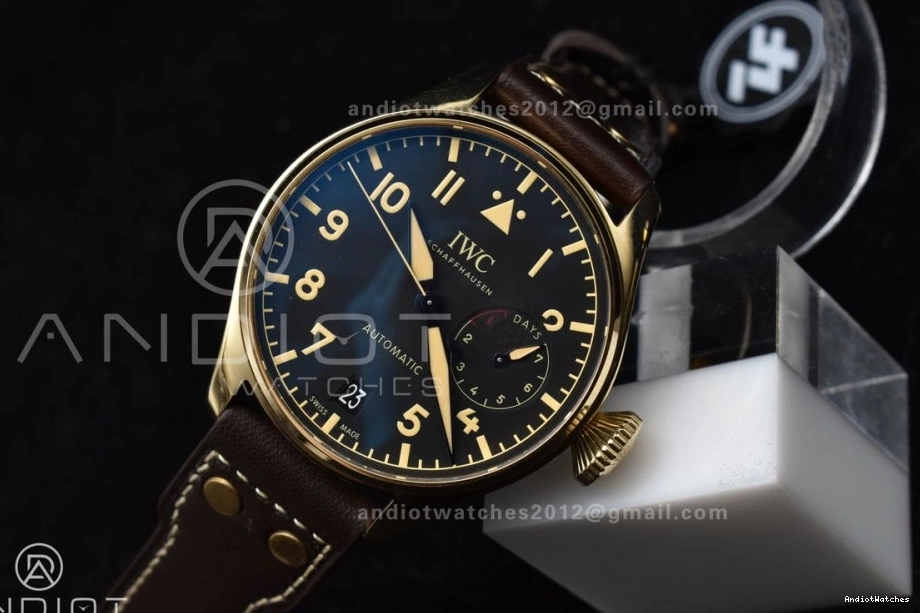 Brown on ZF Leather A Bronze Strap IW501005 Minimalist Real 519 1:1 Edition Dial Pilot Black Big Best 1121